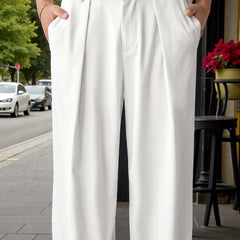 Men Mid-Rise Straight Fit Korean Trousers