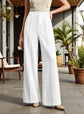 Women Off White High-rise Straight Fit Korean Pants