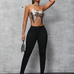 Women Black High-Rise Korean-Style Skinny Jeans