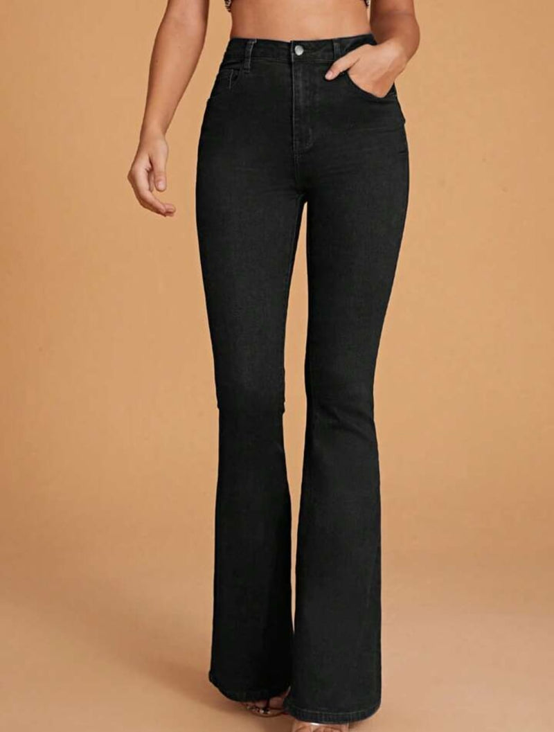 Women Black High-Rise Vintage Bootcut Jeans