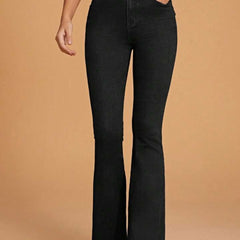 Women Black High-Rise Vintage Bootcut Jeans