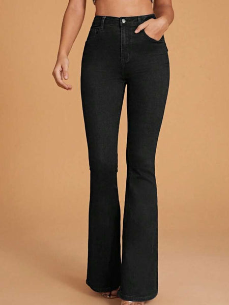 Women Black High-Rise Vintage Bootcut Jeans