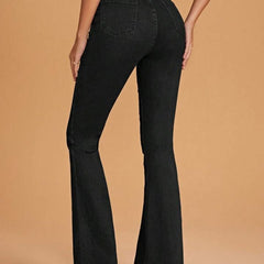 Women Black High-Rise Vintage Bootcut Jeans