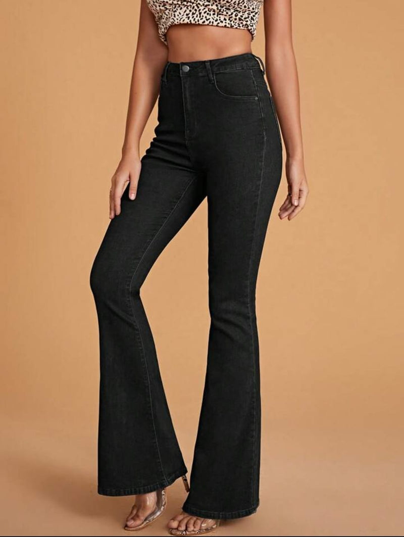 Women Black High-Rise Vintage Bootcut Jeans