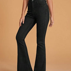 Women Black High-Rise Vintage Bootcut Jeans
