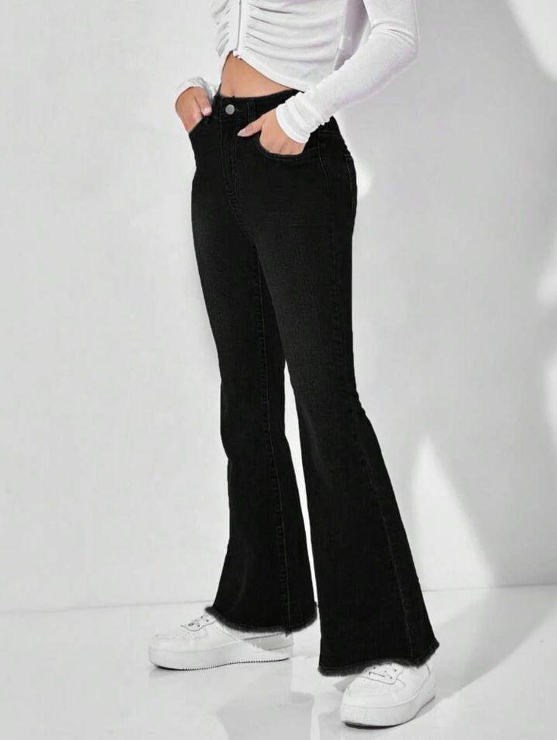 Women Black High-Rise Flared Bootcut Denim