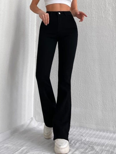 Women Black High-Rise Classic Bootcut Denim