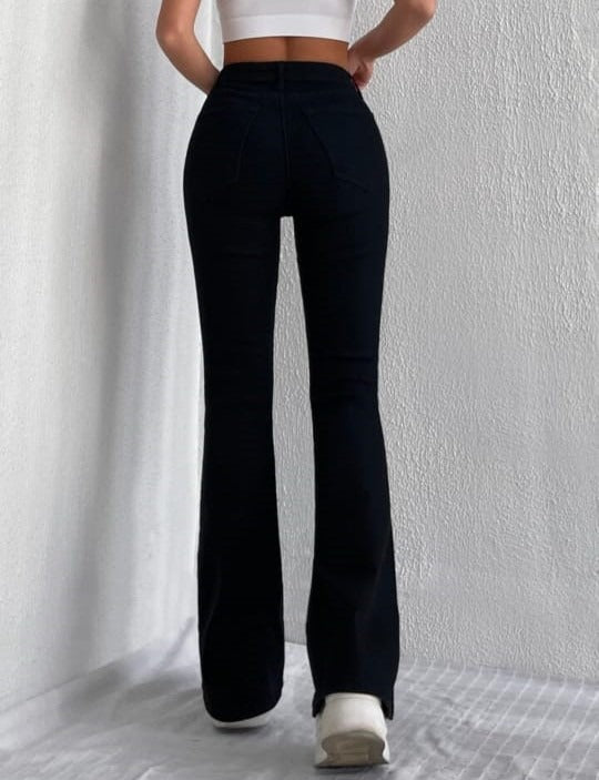 Women Black High-Rise Classic Bootcut Denim
