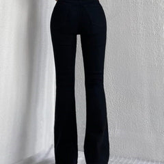 Women Black High-Rise Classic Bootcut Denim