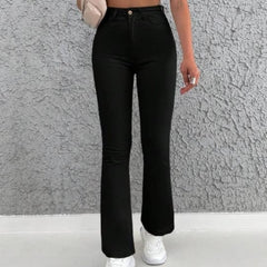 Women Black High-Rise Street-Flare Bootcut Denim