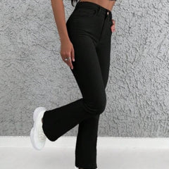 Women Black High-Rise Street-Flare Bootcut Denim