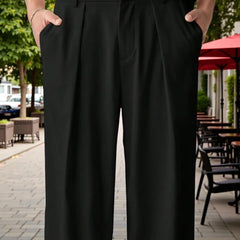 Men Mid-Rise Straight Fit Korean Trousers