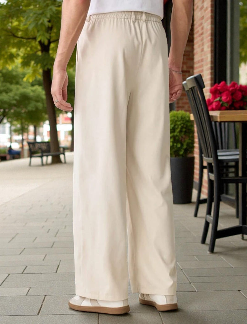 Men Mid-Rise Straight Fit Korean Trousers