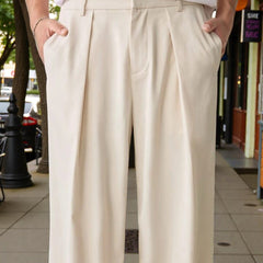 Men Mid-Rise Straight Fit Korean Trousers