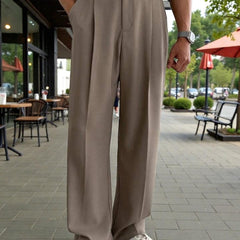 Men Mid-Rise Straight Fit Korean Trousers