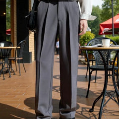 Men Mid-Rise Straight Fit Korean Trousers