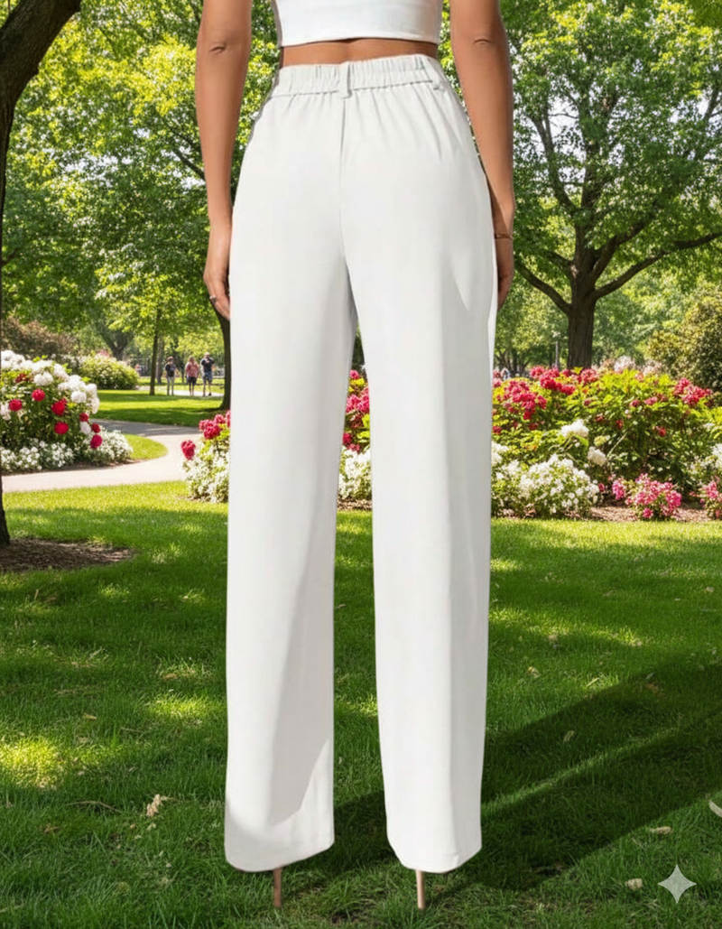 Off-White High-Rise Straight-Fit Trousers