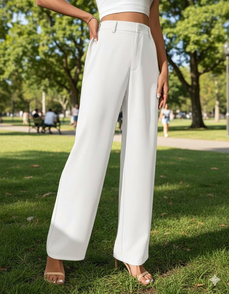 Off-White High-Rise Straight-Fit Trousers