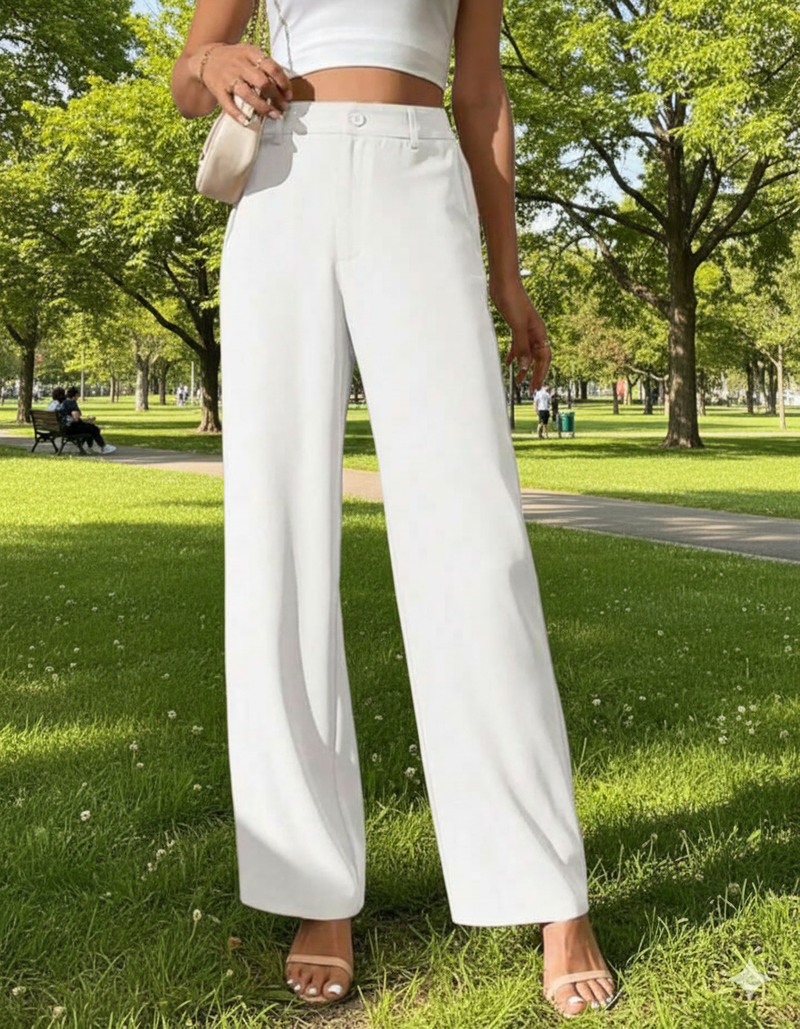 Off-White High-Rise Straight-Fit Trousers