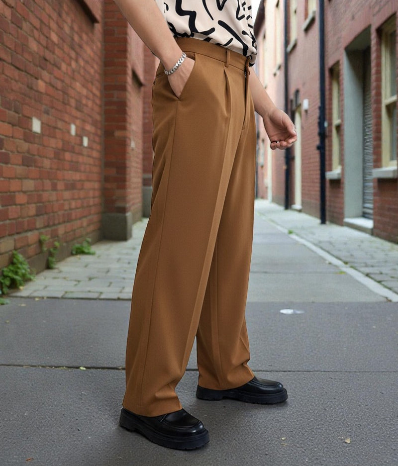 Men Mouse Mid-Rise Straight Fit Korean Trousers