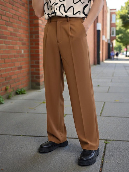Men Mouse Mid-Rise Straight Fit Korean Trousers