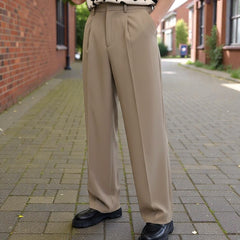 Men Mid-Rise Straight Fit Korean Trousers
