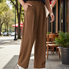 Men Mid-Rise Straight Fit Korean Trousers