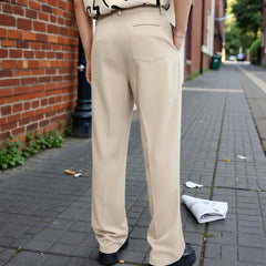Men Mid-Rise Straight Fit Korean Trousers