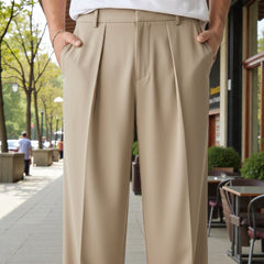 Men Mid-Rise Straight Fit Korean Trousers