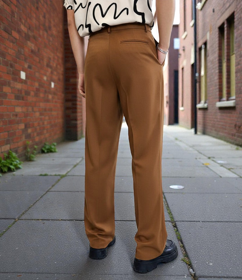 Men Mouse Mid-Rise Straight Fit Korean Trousers