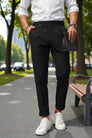 Men Black Mid-Rise Slim Fit Gurkha Italian Pants