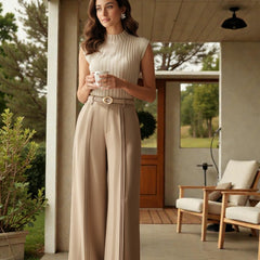 Women Off White High-rise Straight Fit Korean Pants