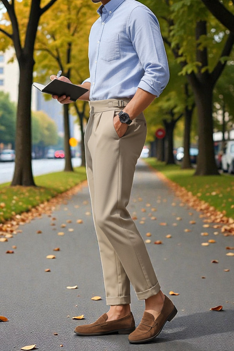 Men Mid-Rise Slim Fit Gurkha Italian Pants