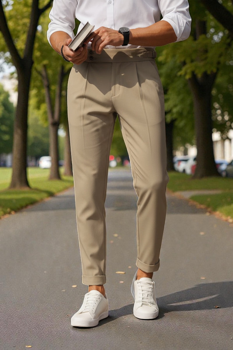 Men Mid-Rise Slim Fit Gurkha Italian Pants