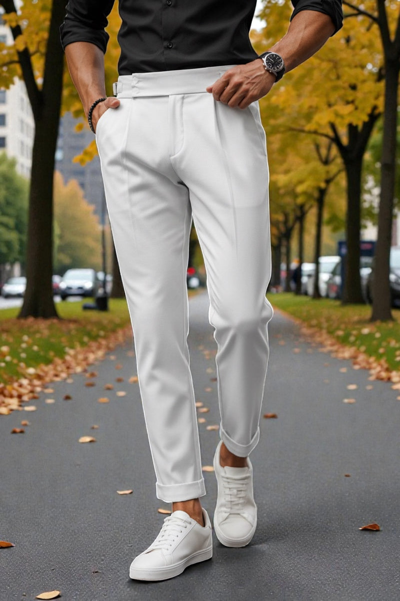 Men Mid-Rise Slim Fit Gurkha Italian Pants