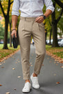 Men Light beige Mid-Rise Slim Fit Gurkha Italian Pants