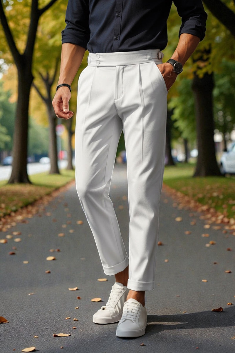 Men Mid-Rise Slim Fit Gurkha Italian Pants