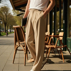 Men Mid-Rise Straight Fit Korean Trousers