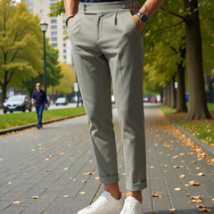 Men Light grey Mid-Rise Slim Fit Gurkha Italian Pants