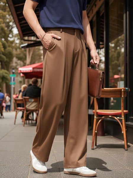 Men Mouse Mid-Rise Straight Fit Korean Trousers