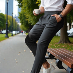 Men Dark grey Mid-Rise Slim Fit Gurkha Italian Pants